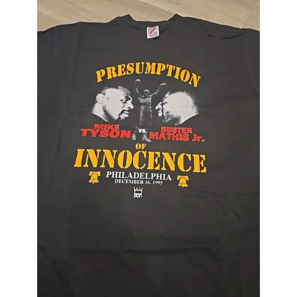 Vintage Deadstock 90s mike tyson mathis boxing t-shirt 1995 Single Stitch XL USA - Picture 3 of 5